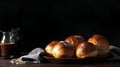 Classic Dinner Bread Rolls with Copy Space Royalty Free Stock Photo