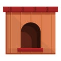 Classic doghouse icon cartoon vector. Puppy kennel