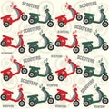 Classic doodle scooter patterns with colorful concepts. Vector Scooter Motorcycle Background. motorcycle club. for banners,