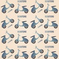 Classic doodle scooter patterns with colorful concepts. Vector Scooter Motorcycle Background. motorcycle club. for banners,