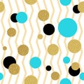 Classic dotted seamless gold glitter pattern