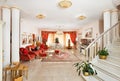 Classic drawing-room interior in red and golden Royalty Free Stock Photo