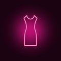 classic dress icon. Elements of clothes in neon style icons. Simple icon for websites, web design, mobile app, info graphics
