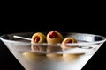 Classic Dry Martini with olives. Royalty Free Stock Photo