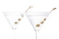 Classic Dry Martini with olives isolated Royalty Free Stock Photo