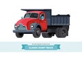 Classic dump truck front side view