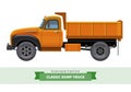Classic dump truck side view Royalty Free Stock Photo