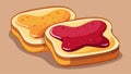 A classic duo of peanut butter and jelly spread between two slices of soft white bread.. Vector illustration. Royalty Free Stock Photo