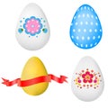 Classic easter eggs set. Isolated realistic easter eggs