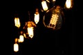 Classic Edisson bulbs backgound. Retro style bulbs. Royalty Free Stock Photo