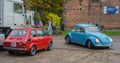 Classic elegant blue VW Beetle parked Royalty Free Stock Photo