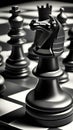 A Classic And Elegant Image Of Black And White Chess Pieces On A Board, Representing Strategy, Intelligence, And Competition