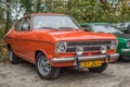 Classic elegant orange German car Opel Kadett parked