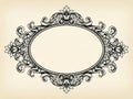 Classic elegant ornate oval rococo style vintage decorative frame Royalty Free Stock Photo