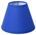 Classic empire cone bell shaped blue tapered lampshade on a white background isolated close up shot