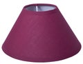 Classic empire cool flare cone shaped purple pink tapered lampshade on white background isolated close up shot