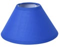 Classic empire coolie flare cone shaped blue tapered lampshade on white background isolated close up shot