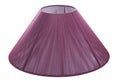 Classic empire coolie flare cone shaped purple pink tapered lampshade on white background isolated close up shot