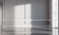 Classic empty interior apartment. Light on wall