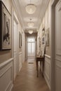 Classic English style hallway interior in luxury house Royalty Free Stock Photo