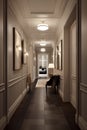 Classic English style hallway interior in luxury house Royalty Free Stock Photo