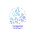 Classic expatriate blue gradient concept icon Royalty Free Stock Photo