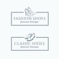 Classic Fashion Shoes Footwear Boutique Abstract Vector Signs