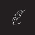 Classic feather pen logo design template