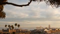 Classic ferris wheel, amusement park on pier in Santa Monica pacific ocean beach resort. Summertime California aesthetic, iconic