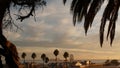 Classic ferris wheel, amusement park on pier in Santa Monica pacific ocean beach resort. Summertime California aesthetic, iconic