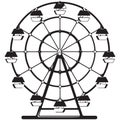 Classic ferris wheel in monochrome style.