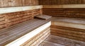 Classic Finnish sauna wood interior relaxing health and wellbeing Royalty Free Stock Photo