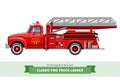 Classic fire truck ladder side view