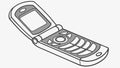Classic Flip Phone Outline, Retro Tech Design, vector design Generative AI Royalty Free Stock Photo