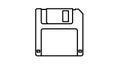 Classic floppy disk icon outline simple design Royalty Free Stock Photo