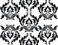 Classic floral black and white ornament pattern