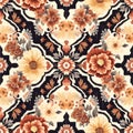 Classic Floral Tile Illustration with Vintage Charm