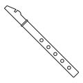 Classic flute icon, outline style