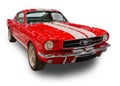 Classic Ford Mustang 1960s Fastback. White background