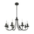 Classic forged black chandelier isolated