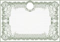 Classic form for creating certificates. Horizontal orientation. green