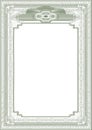 Classic form for creating certificates. Vertical orientation. green