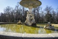 Classic fountain in the Retiro park , Madrid Spain Royalty Free Stock Photo