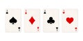 Classic four aces on white background