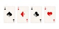 Classic four aces on white background