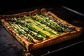 classic french asparagus tart, with flaky crust and creamy custard filling