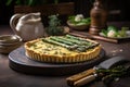 classic french asparagus tart, with flaky crust and creamy custard filling