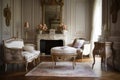 classic french interior, with elaborate furnishings and accessories