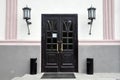 Classic front door with double glazing and two large front lights