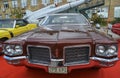 Classic full-size american model 70s Oldsmobile Delta 88 Custom 1971 presented on exhibition of retro cars in Kyiv